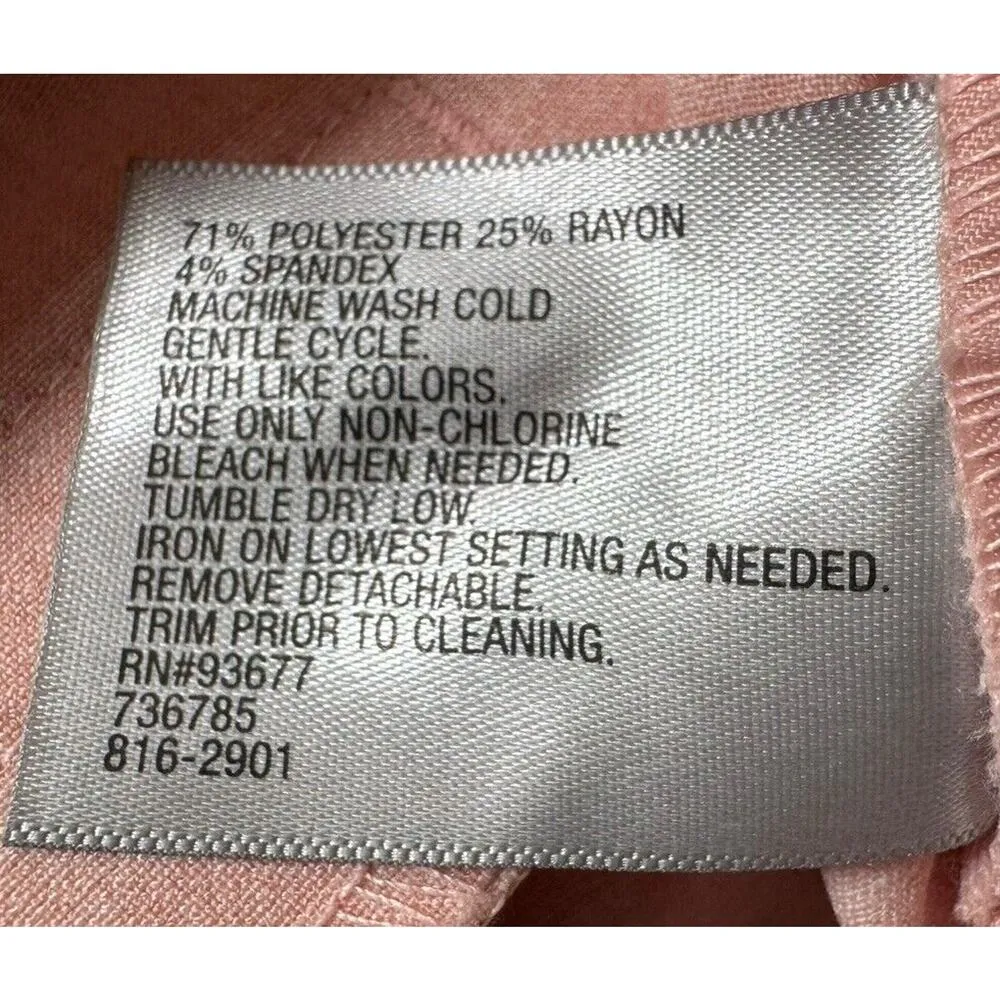 Worthington Pants Size 4 Ankle Length Blush Pink Heather Career Business Work - Image 4