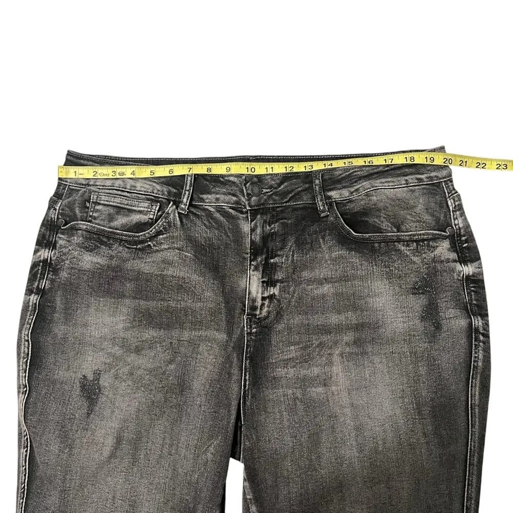 Judy Blue Jaycie Skinny Fit Let Down Hem Faded Black Wash JB88165, Sz 22W - Image 12