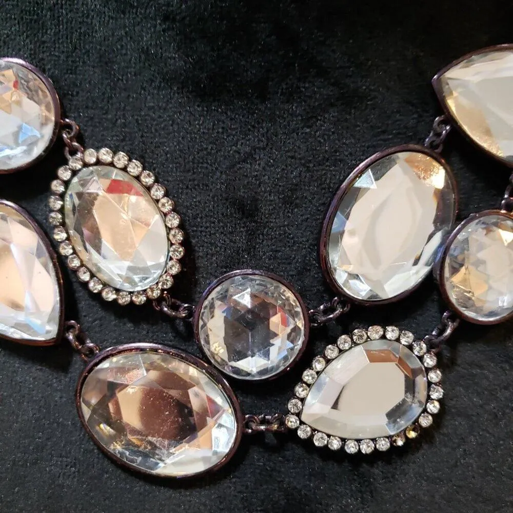 Dana Buchman Clear 2-Layer Crystal Stone Necklace Jewelry with Lobster Clasp - Image 3