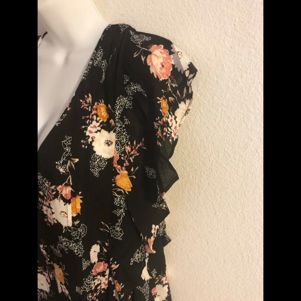 Torrid Textured Print Blouse Flutter Short Sleeve 2X Dressy Career Business Wear - Image 4