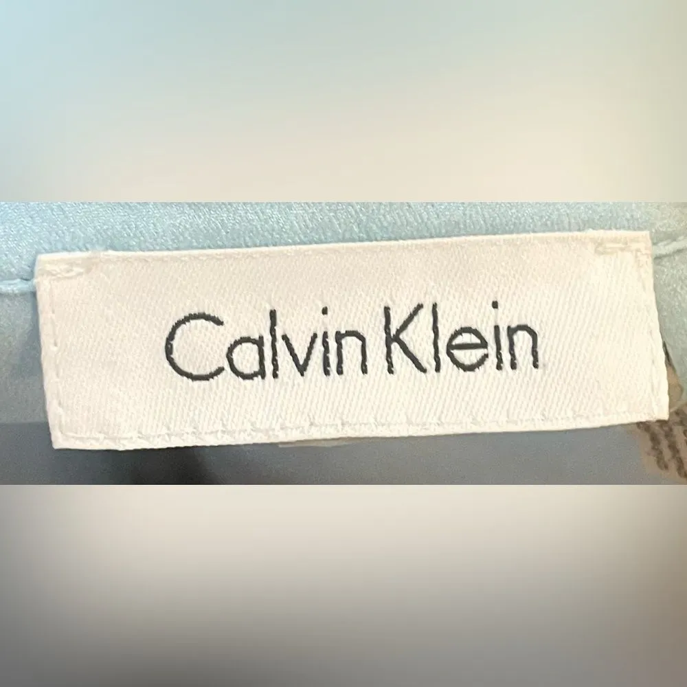 Calvin Klein- Long sleeve blue and snow leopard‎ print blouse Size XL - Image 7