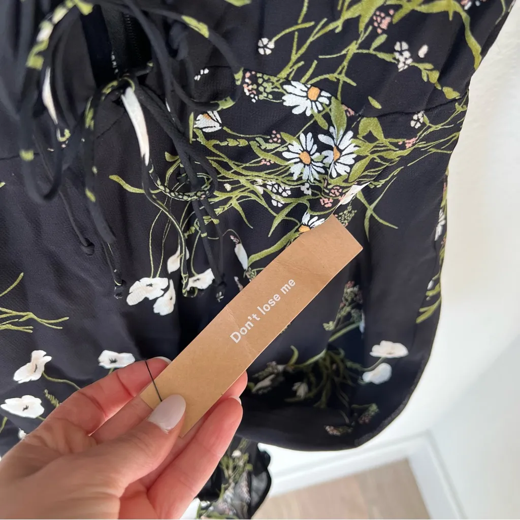NWT Reformation Laurelei Mini Dress in Veuve Black Floral - Image 10