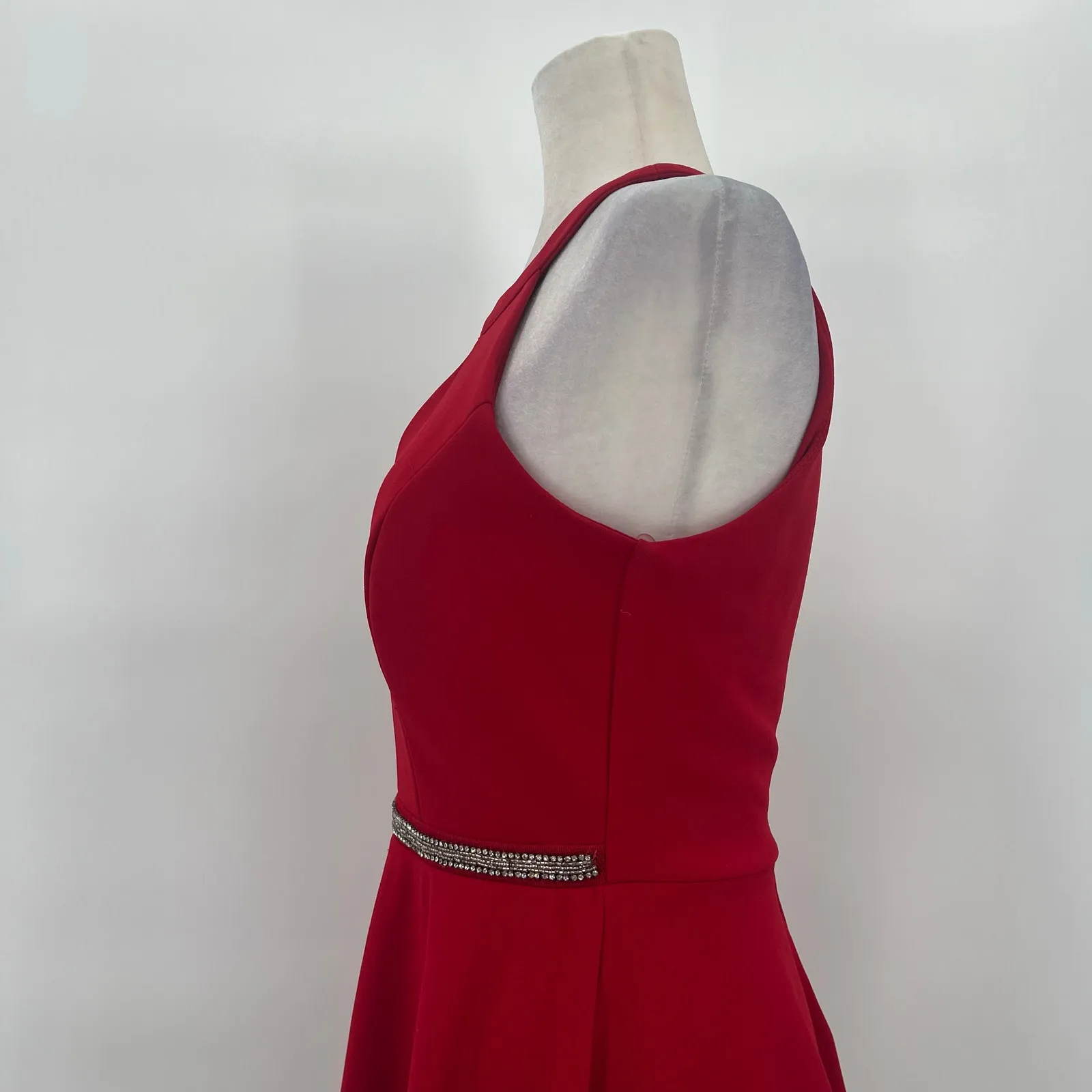 Honey & Rosie Halter Fit Flare Dress Sz M Holiday Bling Belt Valentines Cocktail - Image 15
