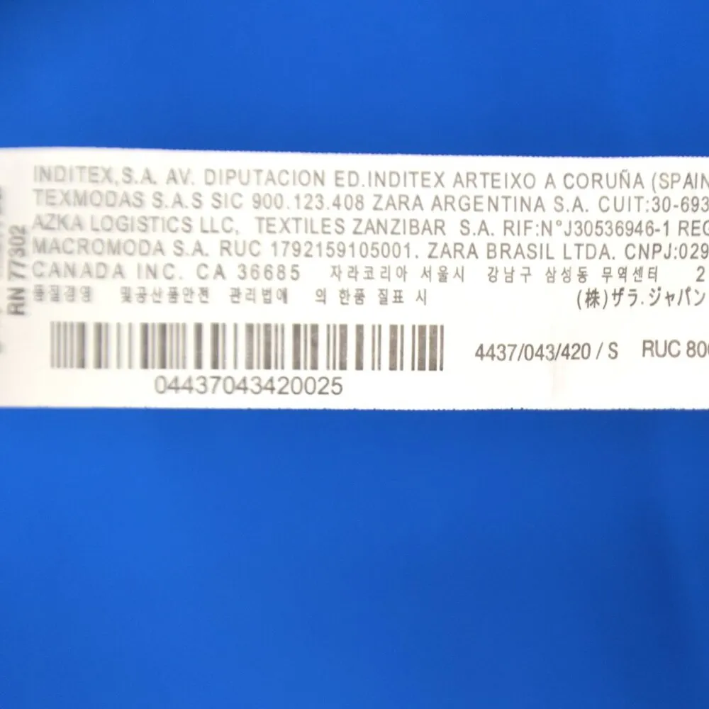 Zara Satin Effect Button Down Shirt Point Collar Long Sleeve Wide Cuff Blue S - Image 8