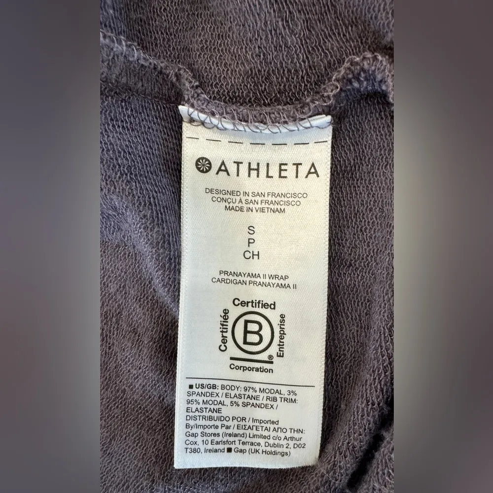 ATHLETA DUSK VIOLET POCKETS NIRVANA PRANAYAMA RESTORE WRAP CARDIGAN - Image 7