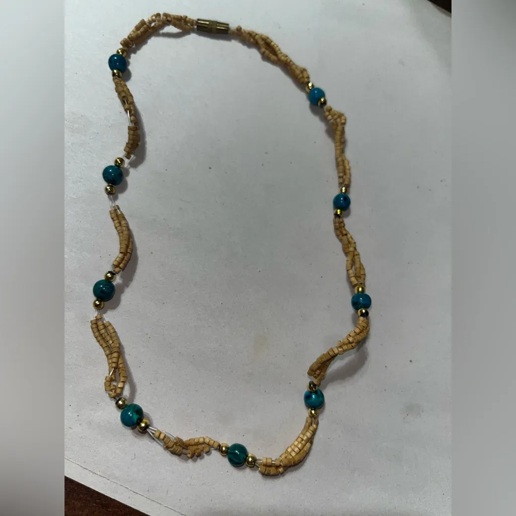 Tulsi Kanthi Mala with coloured beads choker Blue - Image 2