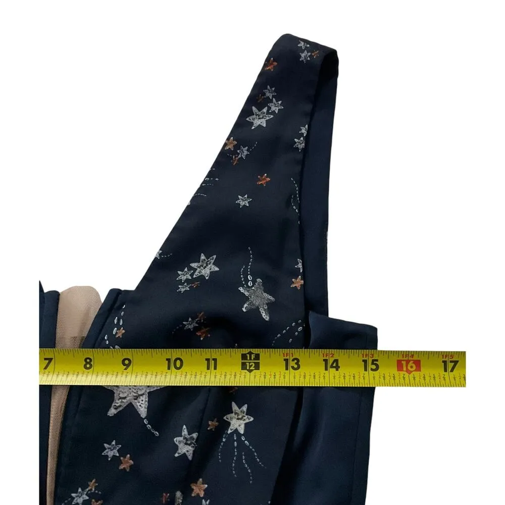 Self-Portrait Blue Star Asymmetrical Handkerchief Dress Women Size 6 | 56-12 - Image 6