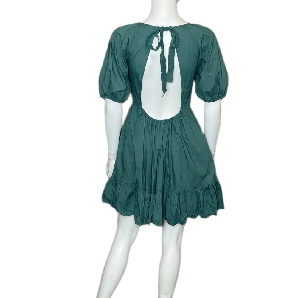 Peter Som Collective Women’s Green Puff Sleeve Dress With Pockets Sz 2 - Image 5