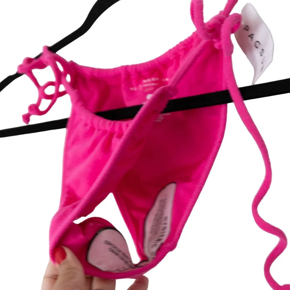 Pacsun Eco LA Hearts Pink Scoop Bikini Top & String Swim Bottom Set Size Small - Image 6