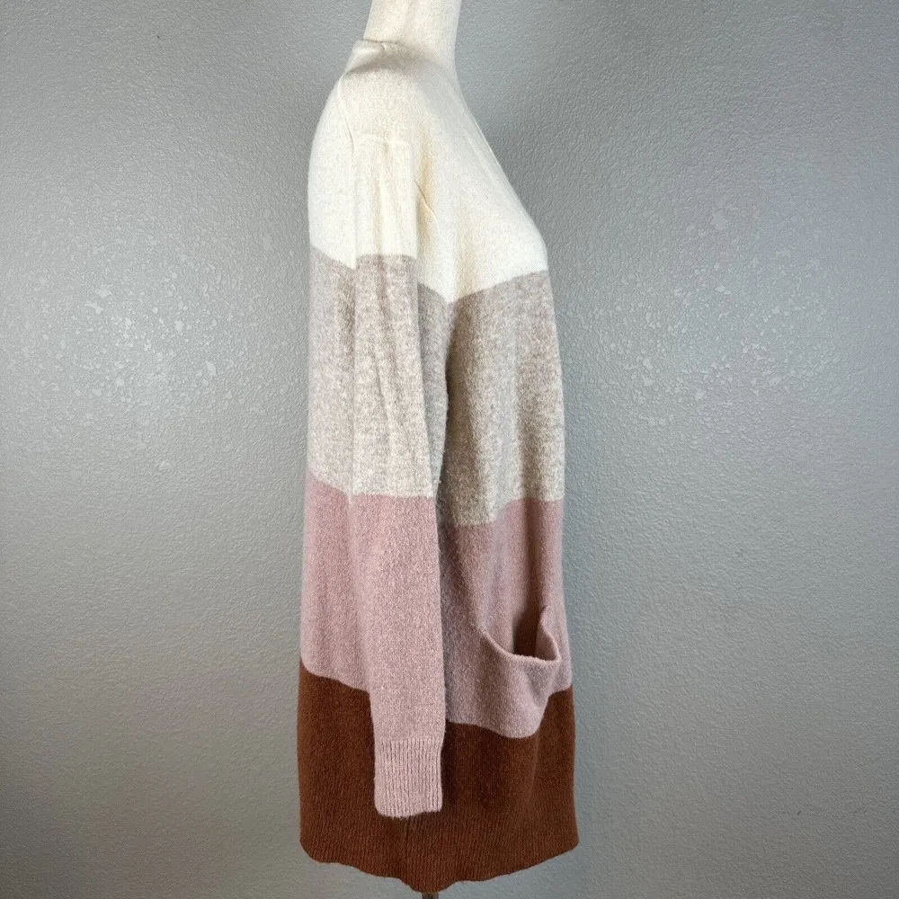 Madewell Womens Ryder Stripe Cardigan Sweater L Large Multicolor Merino Alpaca - Image 6