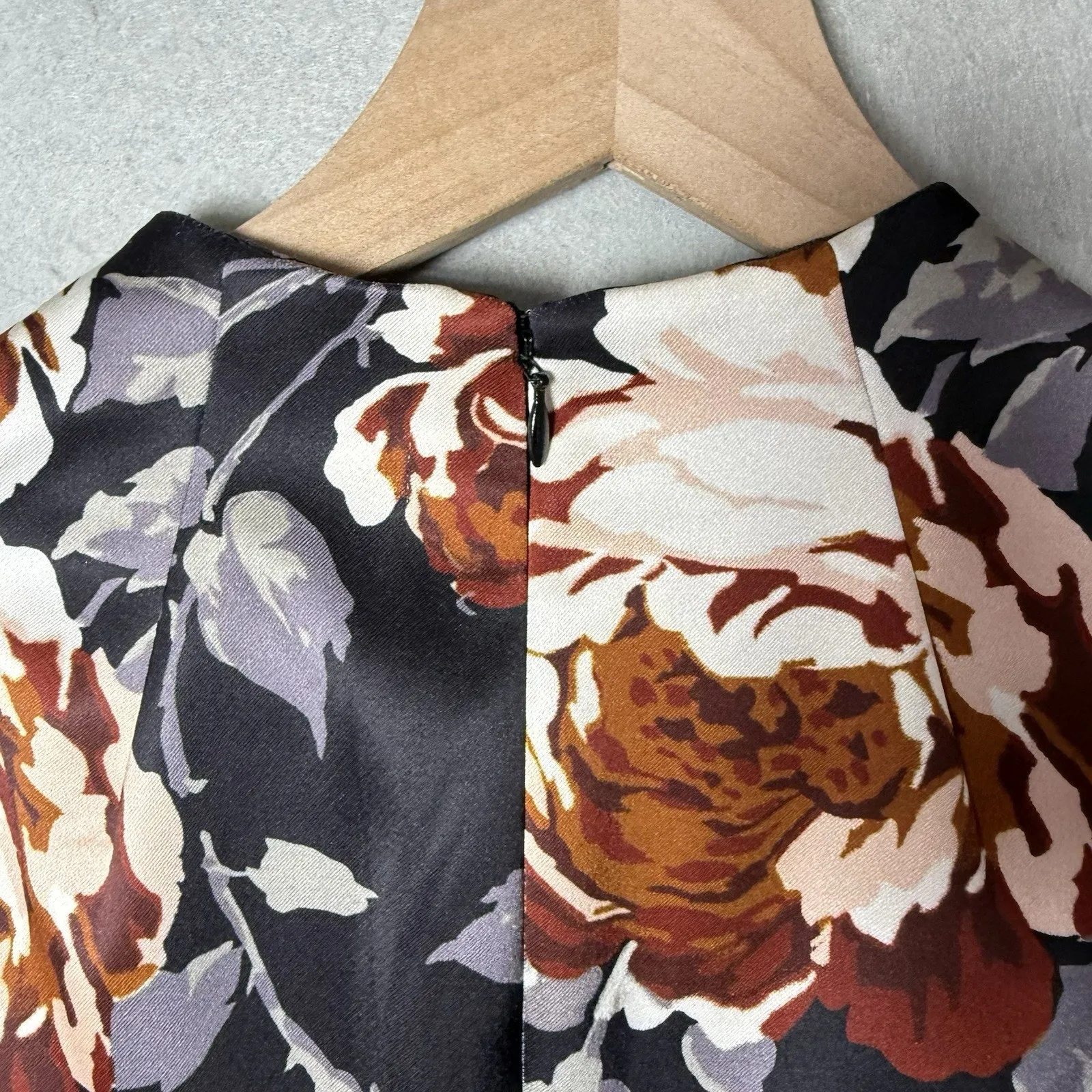 Theory Victoria Cap Sleeve Floral Print Belted Mini Dress Mock Neck Size 6 - Image 7