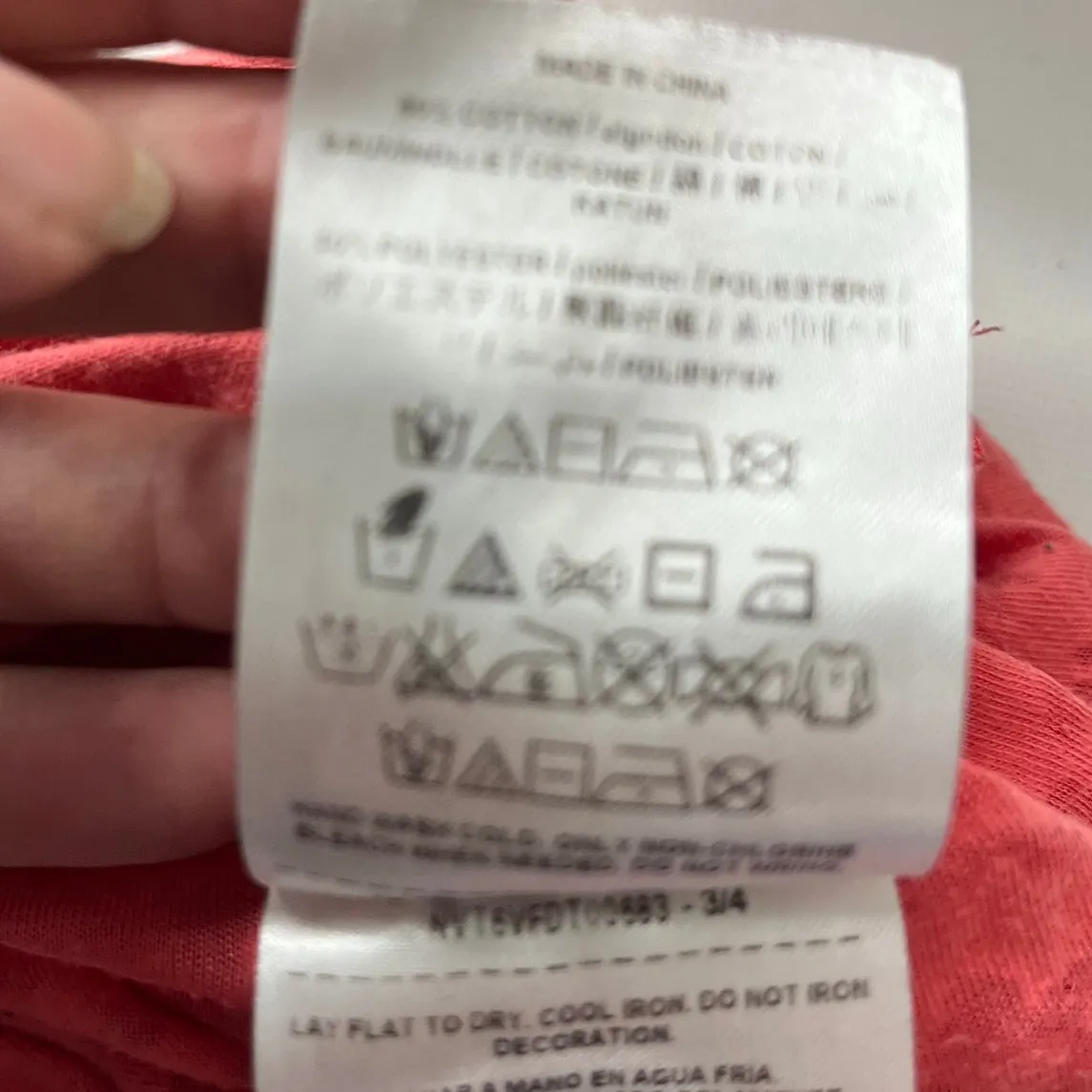 Guess Y2K Burnout Henley Womens Top Sz S Coral Sheer Coquette Grunge Bling Logo - Image 11