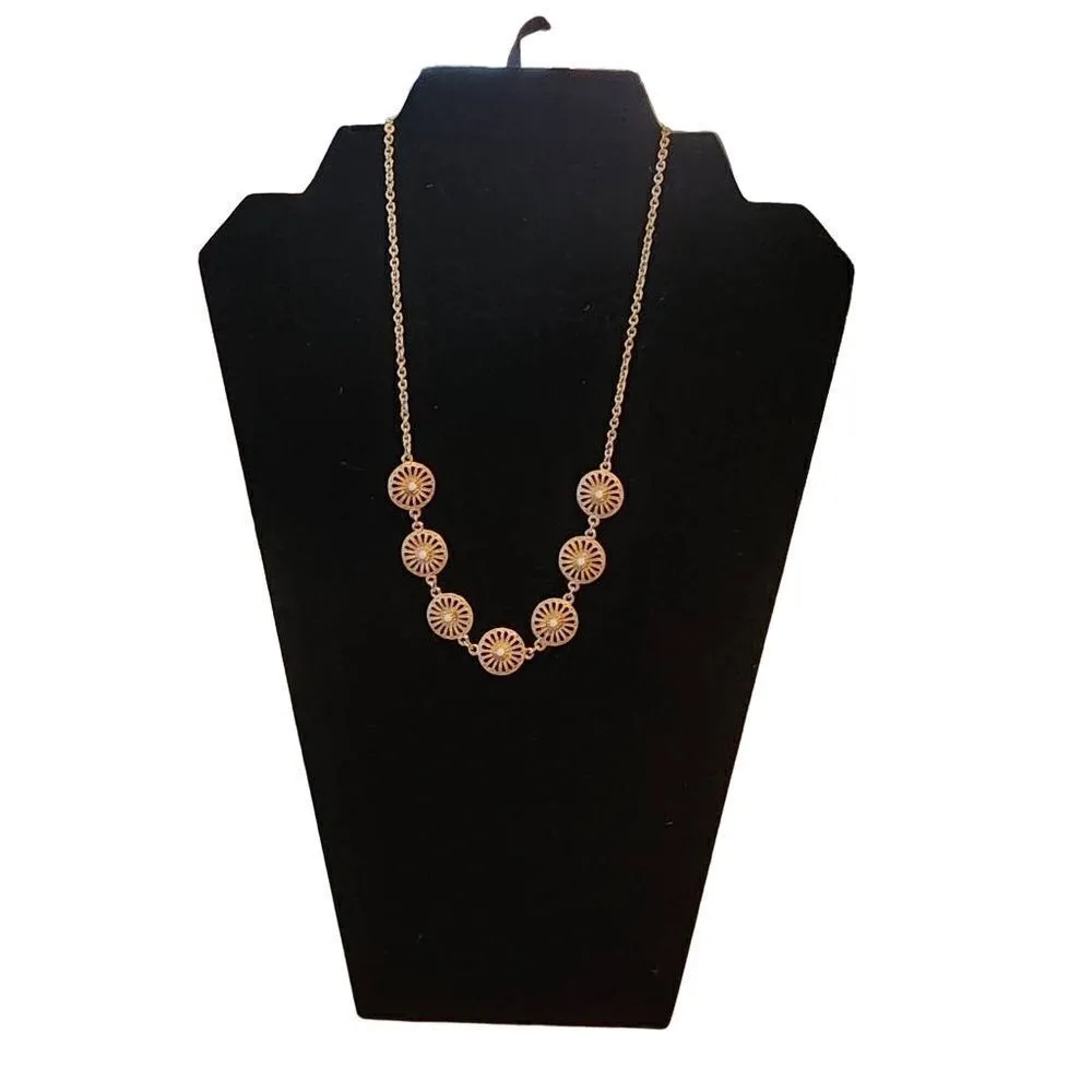 Banana Republic Gold, Orange, & White Reversible Necklace - Image 3