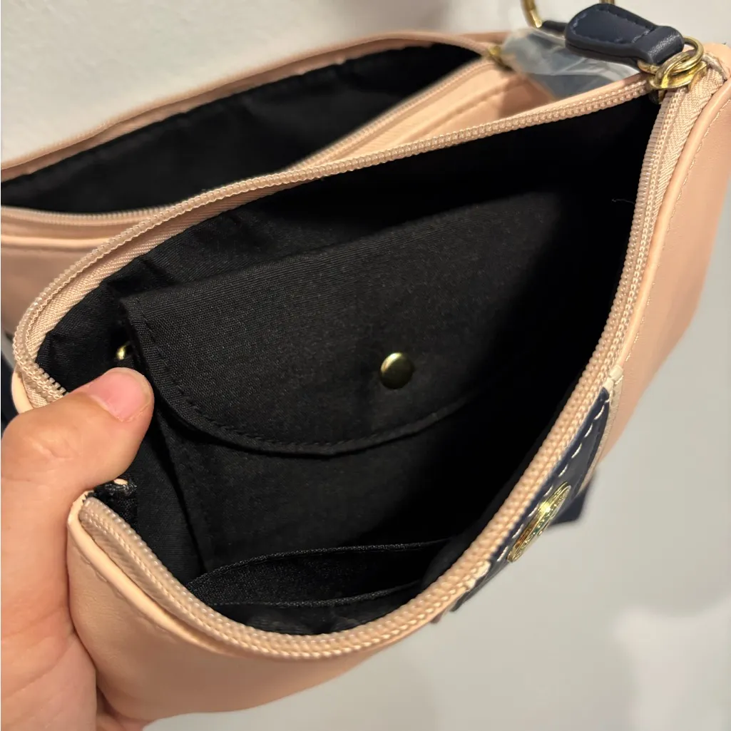 Stone & Co. 3 piece Navy and Pink Crossbody Bag w/ makeup bag & wallet Blue - Image 7