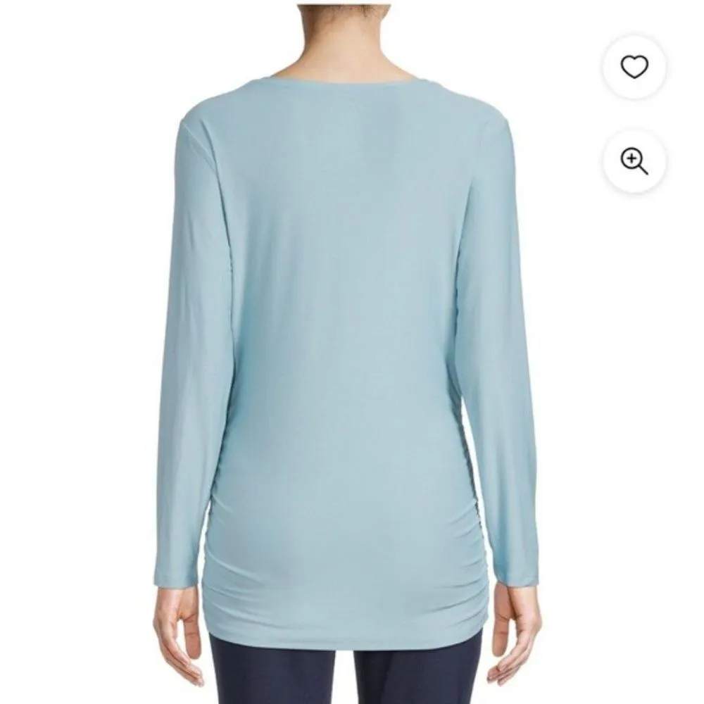 NWT Time and Tru Womens Maternity Long Sleeve‎ T-Shirt Size Small 4-6 Turquoise* - Image 7