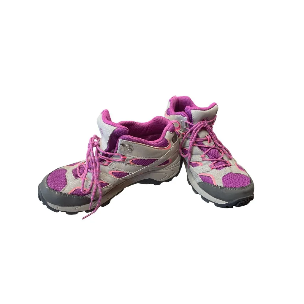 Merrell Womens gray pink leather waterproof Hiking Shoes Sneakers 6M SKU 9110 - Image 2