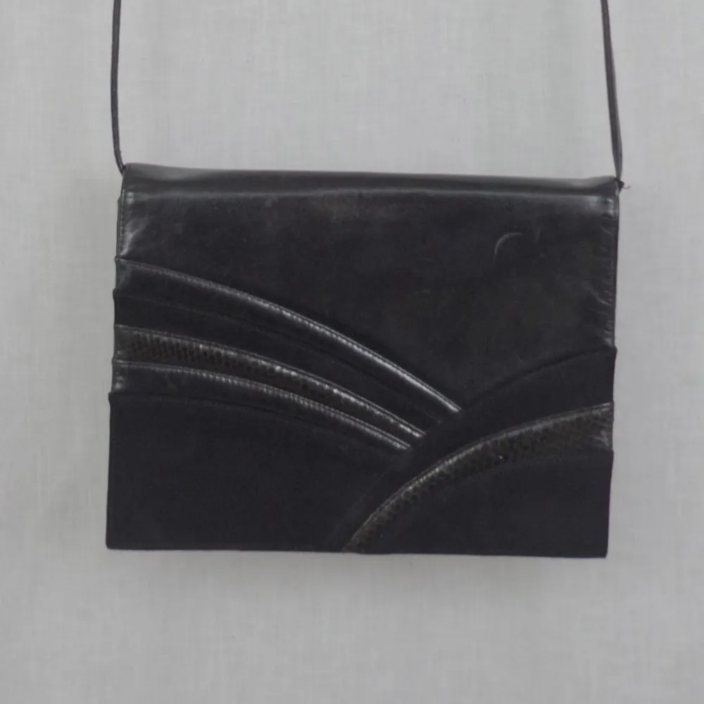Vintage Frenchy Of California Black Leather Purse - Image 4