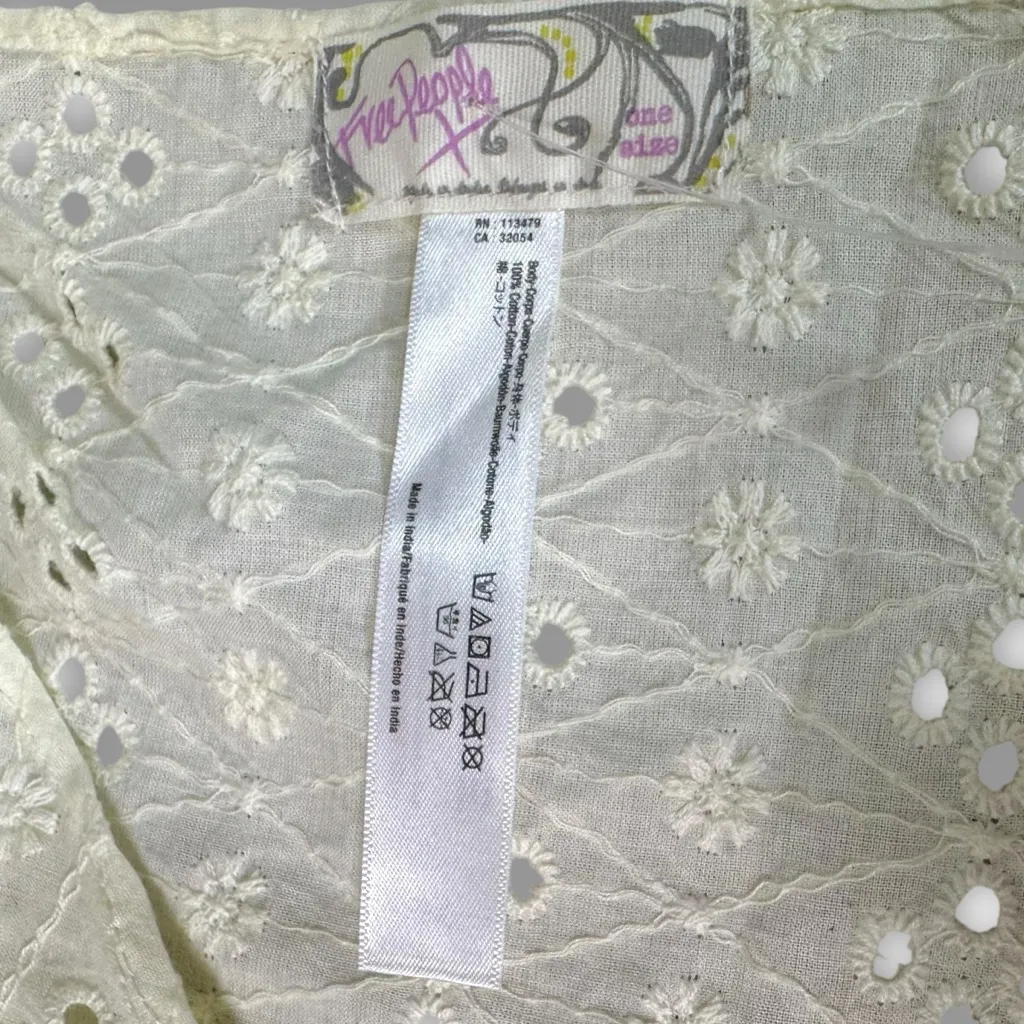 Free People Ethereal Dainty Cottage Bohemian Claro Eyelet Hair Scarf Ivory NWT - Image 7
