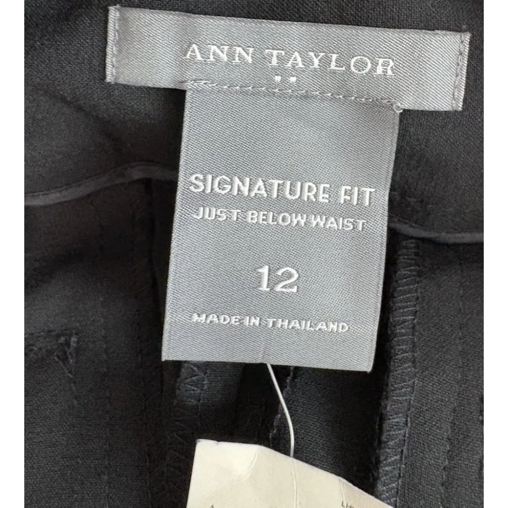 *New Ann Taylor Signature Fit Pant Womens 12 Black Quiet Luxury Old Money Dress - Image 4