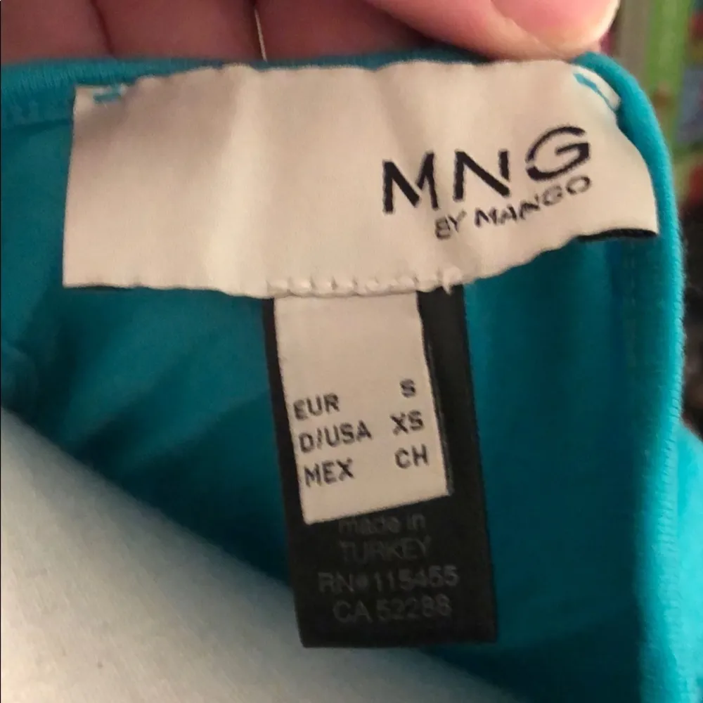 MNG by Mango EUC stencil ribbon tie back blouse - Image 5