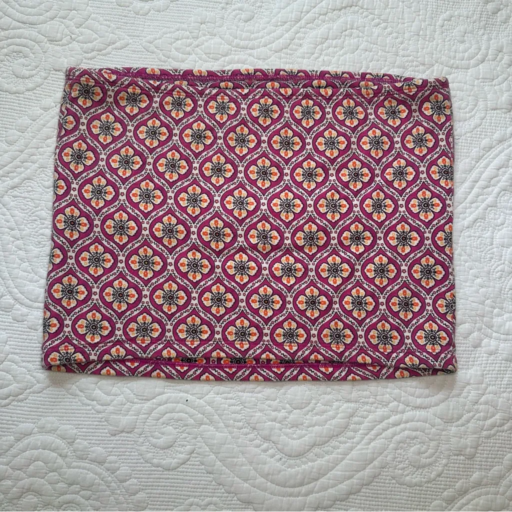 Old Navy Floral Printed Tube Top. SIze: XL. Color: Pink. - Image 3