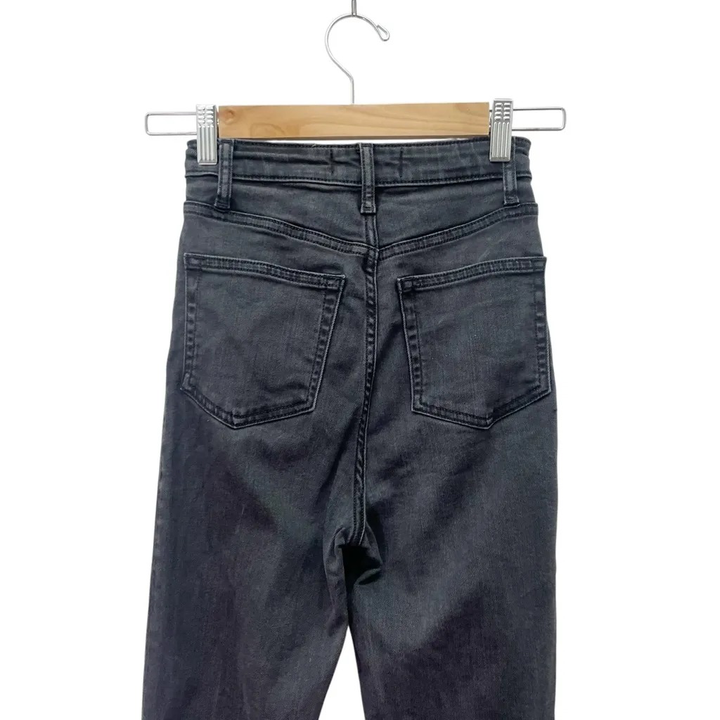 Reformation Wynn Ultra High Rise Slim Straight Jeans Black Wash Size 24 | 00 - Image 8