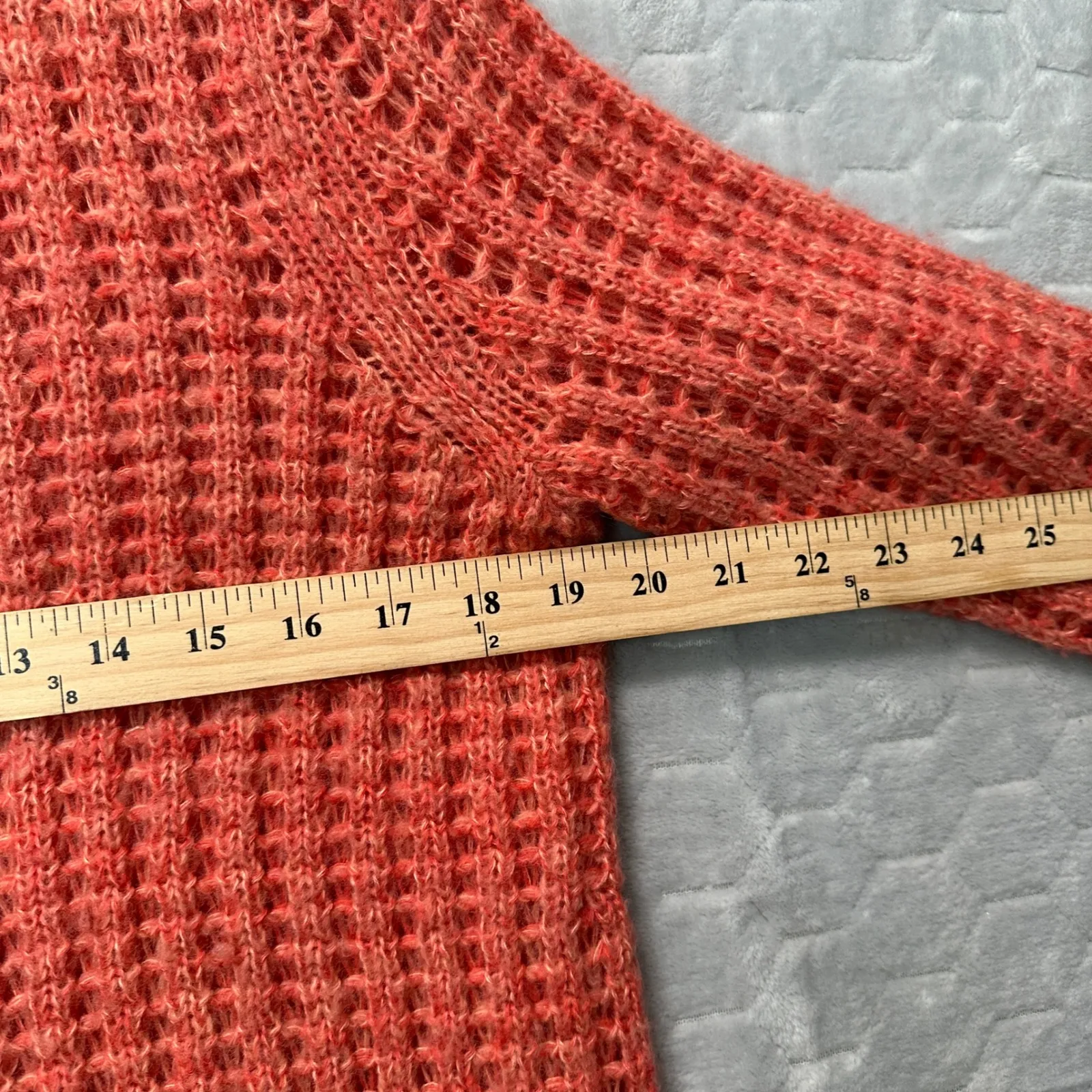 Field Flower Orange Textured Knit Mock Neck Sweater Women L Hygge Cottagecore Size L - Image 7