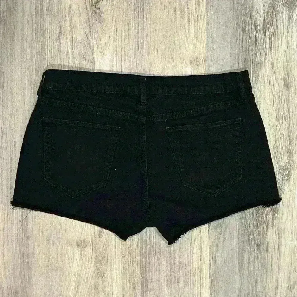 Madewell Black Denim Jean Shorts Cotton Mid Rise Cutoffs 2” Inseam Size 28 - Image 5