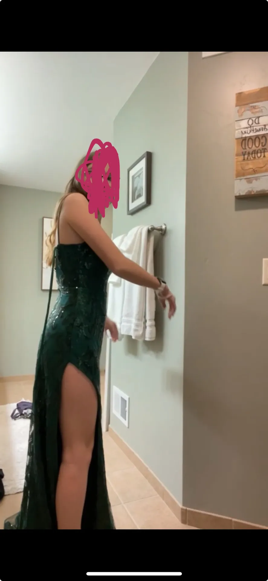 Emerald Green Prom Dress  - Image 4