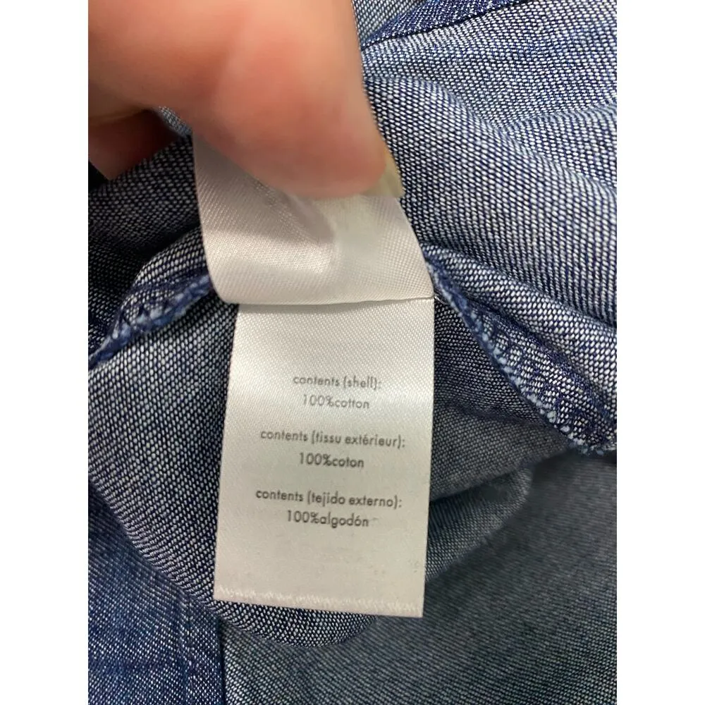 WeWoreWhat Womens Size Medium Large Boyfriend Overshirt Blue Dark Wash Denim NWT - Image 5