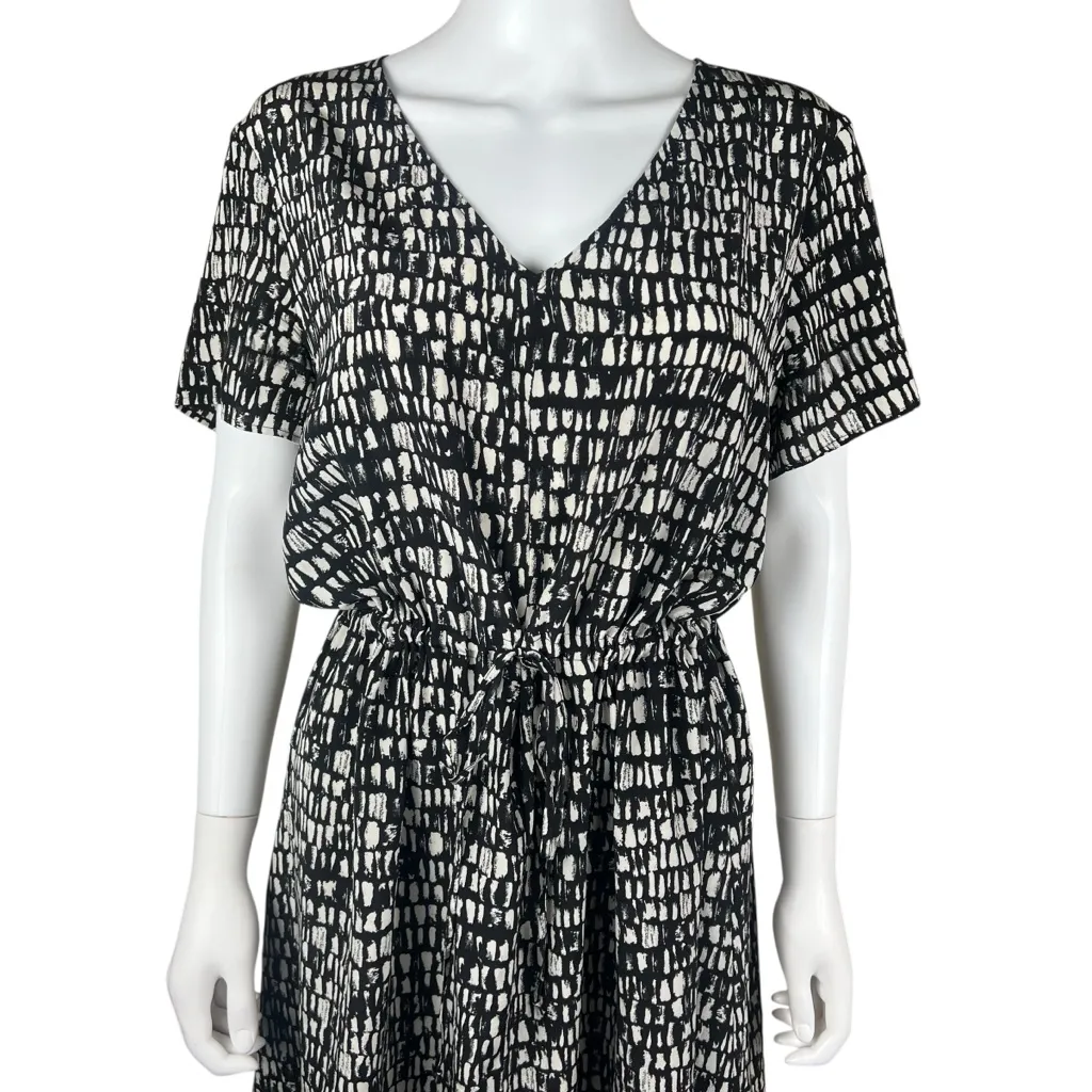 Eileen Fisher 100% Silk Seraglio Print Drawstring Dress - Image 4