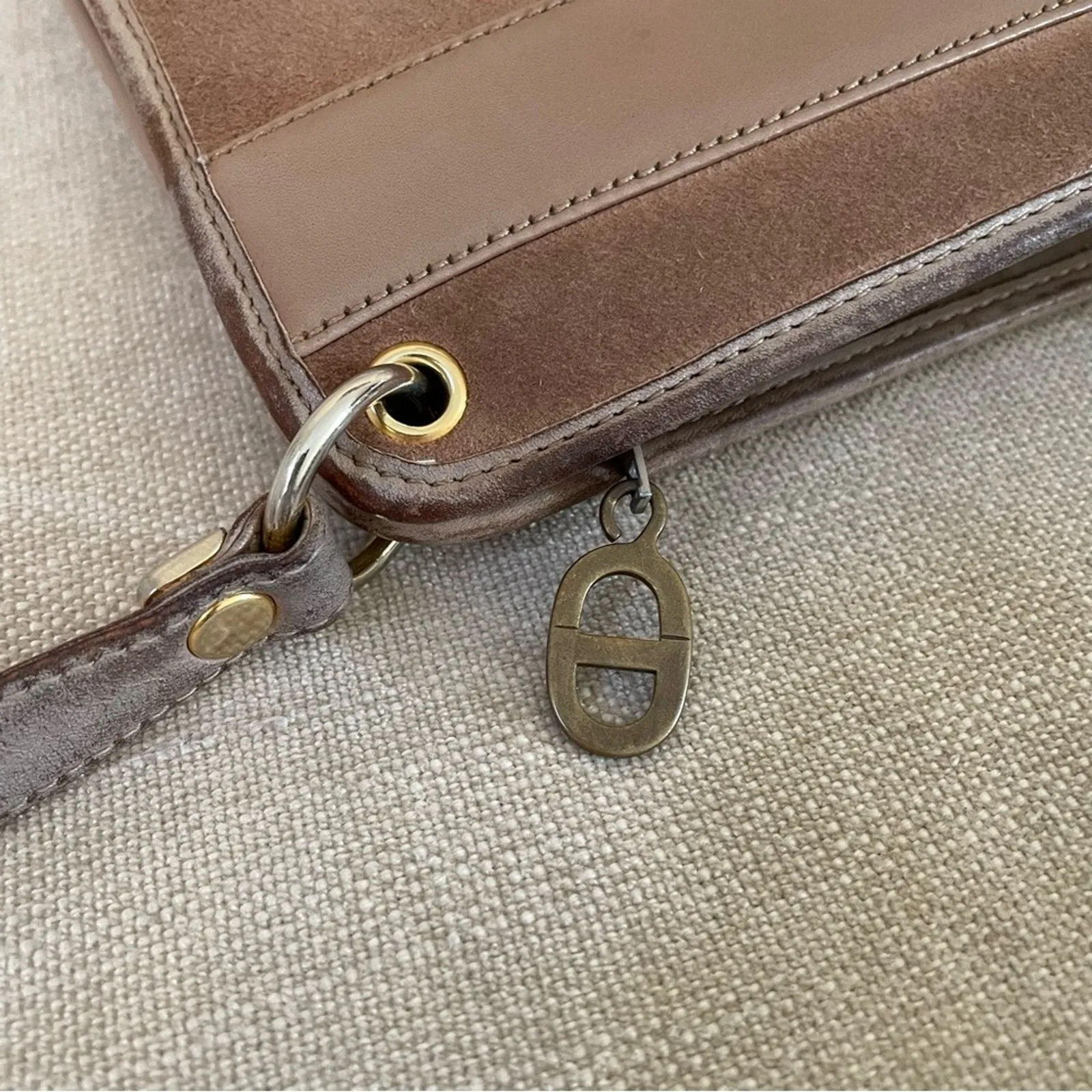 DIOR Christian Dior Taupe / Light Brown Suede Leather Shoulder Bag - Image 14