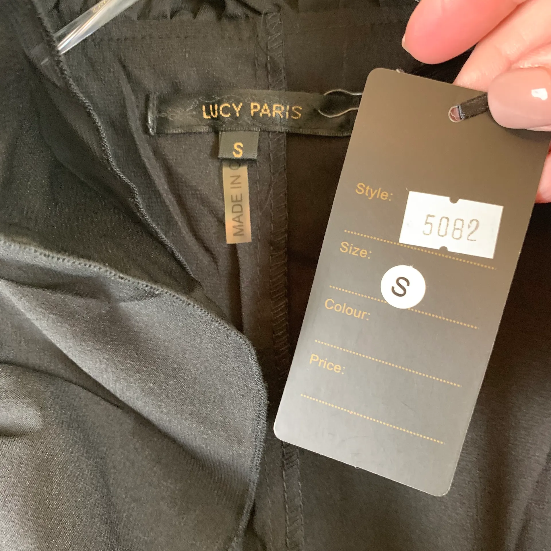 Lucy Paris  Satin Ruffled Wrap Dress in Black Size Small NWT - Image 6