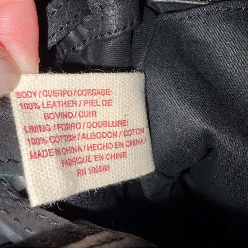 Lucky Brand Black Leather Jordan Mini Crossbody Purse Bag Saddle Bag - Image 12