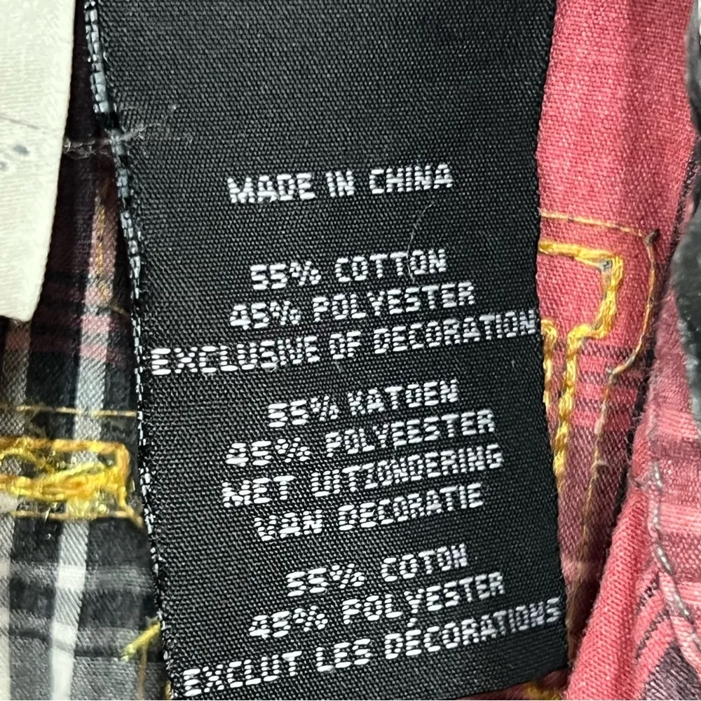 Women’s Harley Davidson Checkered Plaid Button up Sz S Missing a button - Image 4