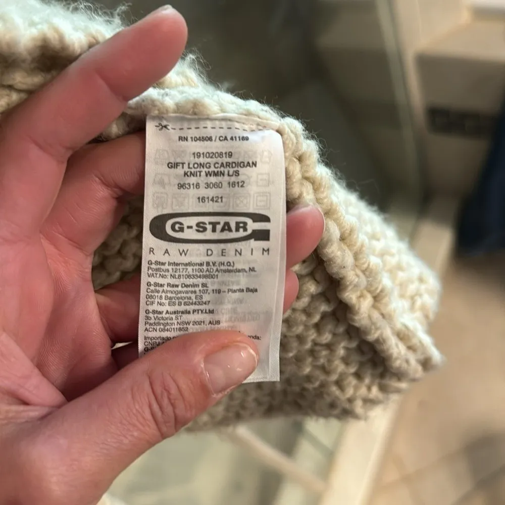 GStar‎ Heavy Long Cardigan Knit, cream, size small, wool! - Image 14