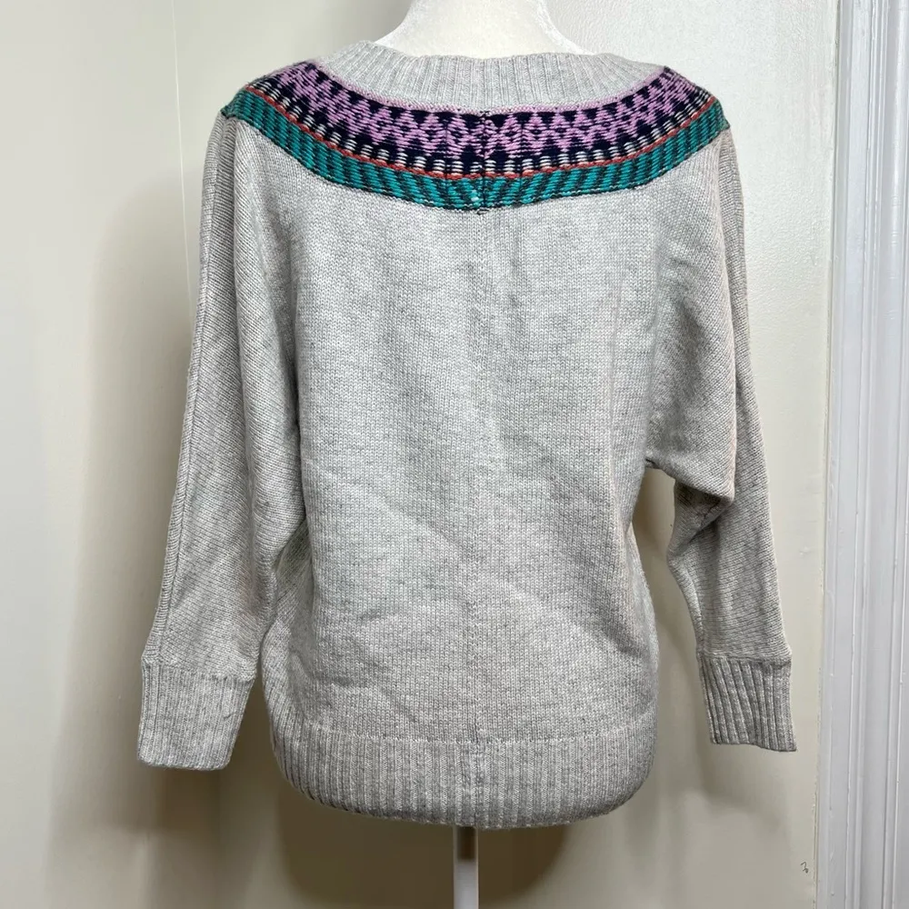 American Eagle Outfitters AEO Wool Blend Deep V Sweater Size Large Dolman Sleeve - Image 2