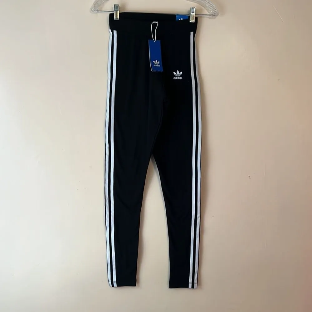 Adidas Mid Rise Standard Length 3 Stripe Leggings Sz XS - Image 2