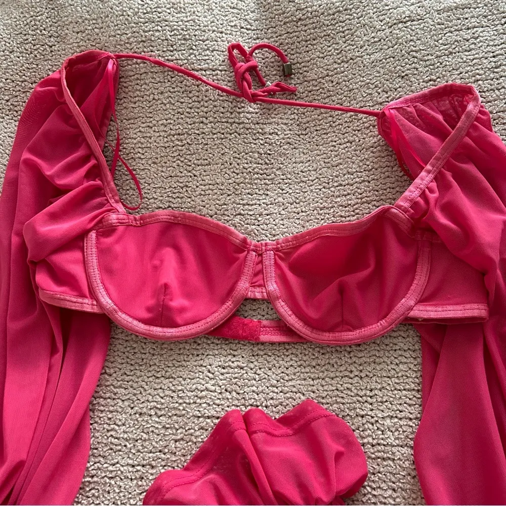 Dolls kill Zya HOT PINK LOLITA Underwire balloon dramatic sleeve TOP - Image 8