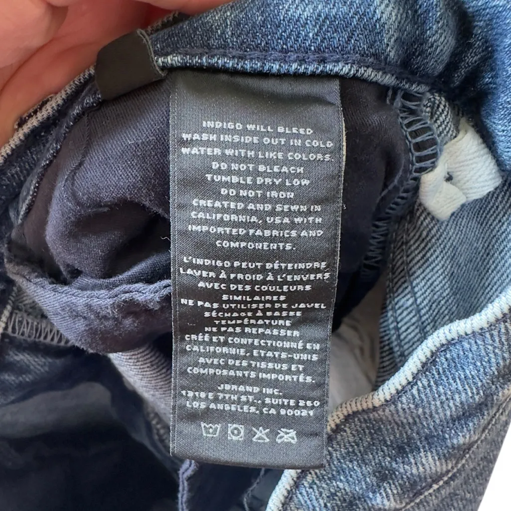 J Brand Jules Denim Cutoff Shorts Sympathy Destruct Raw Hem Blue Size 24‎ - Image 5