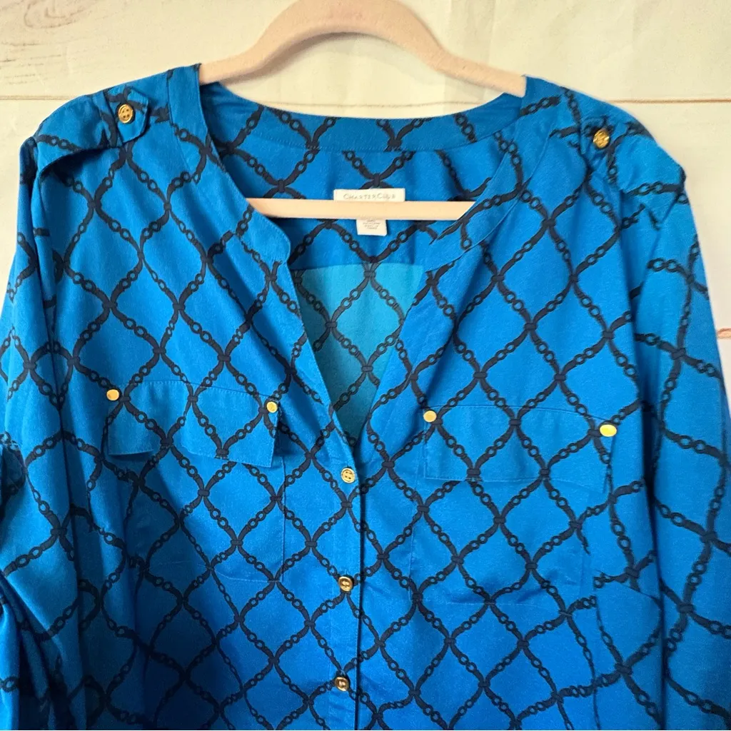 Charter Club Vibrant Blue  Polyester Top - Image 5