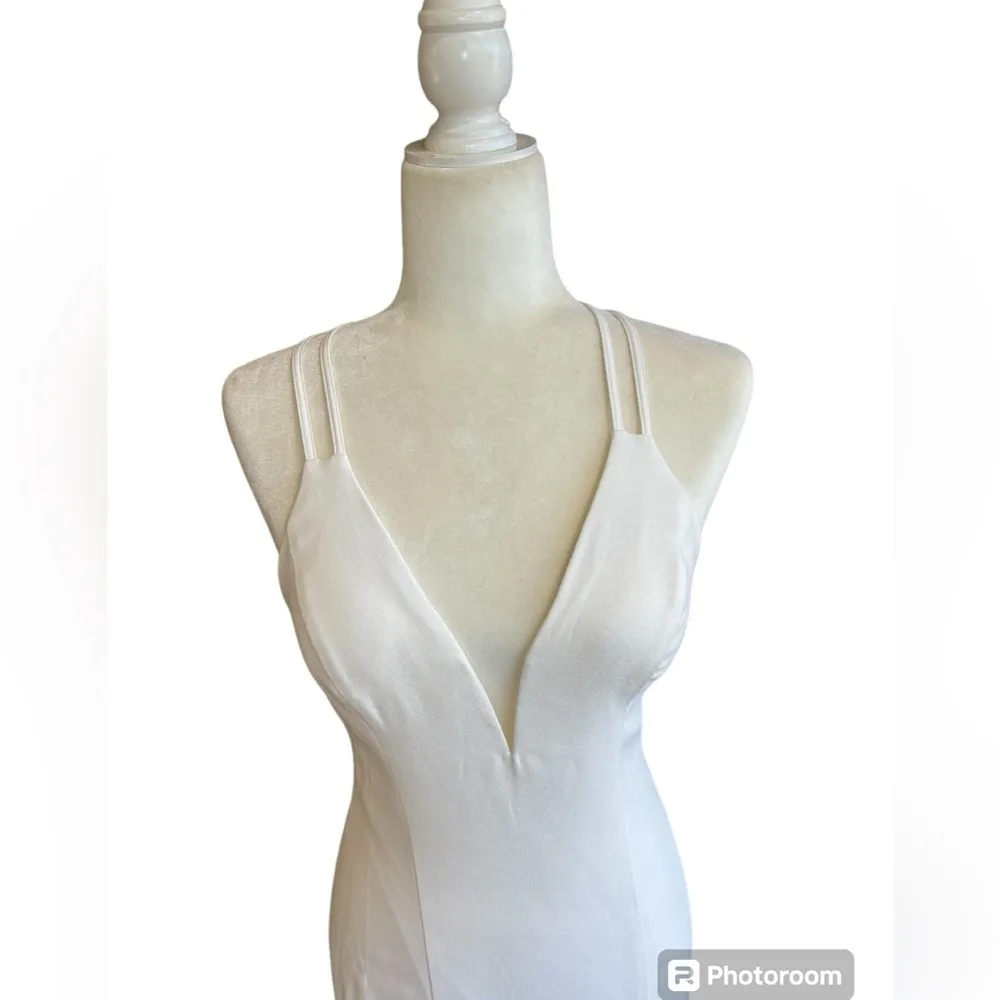 Aidan Mattox Size 2‎ Women's White V - Image 3