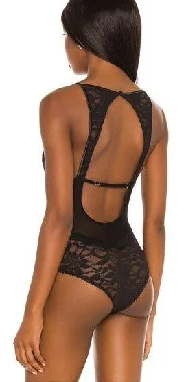 NWT Free People Speed Date black Lace Bodysuit Size S - Black Strappy Lingerie - Image 2