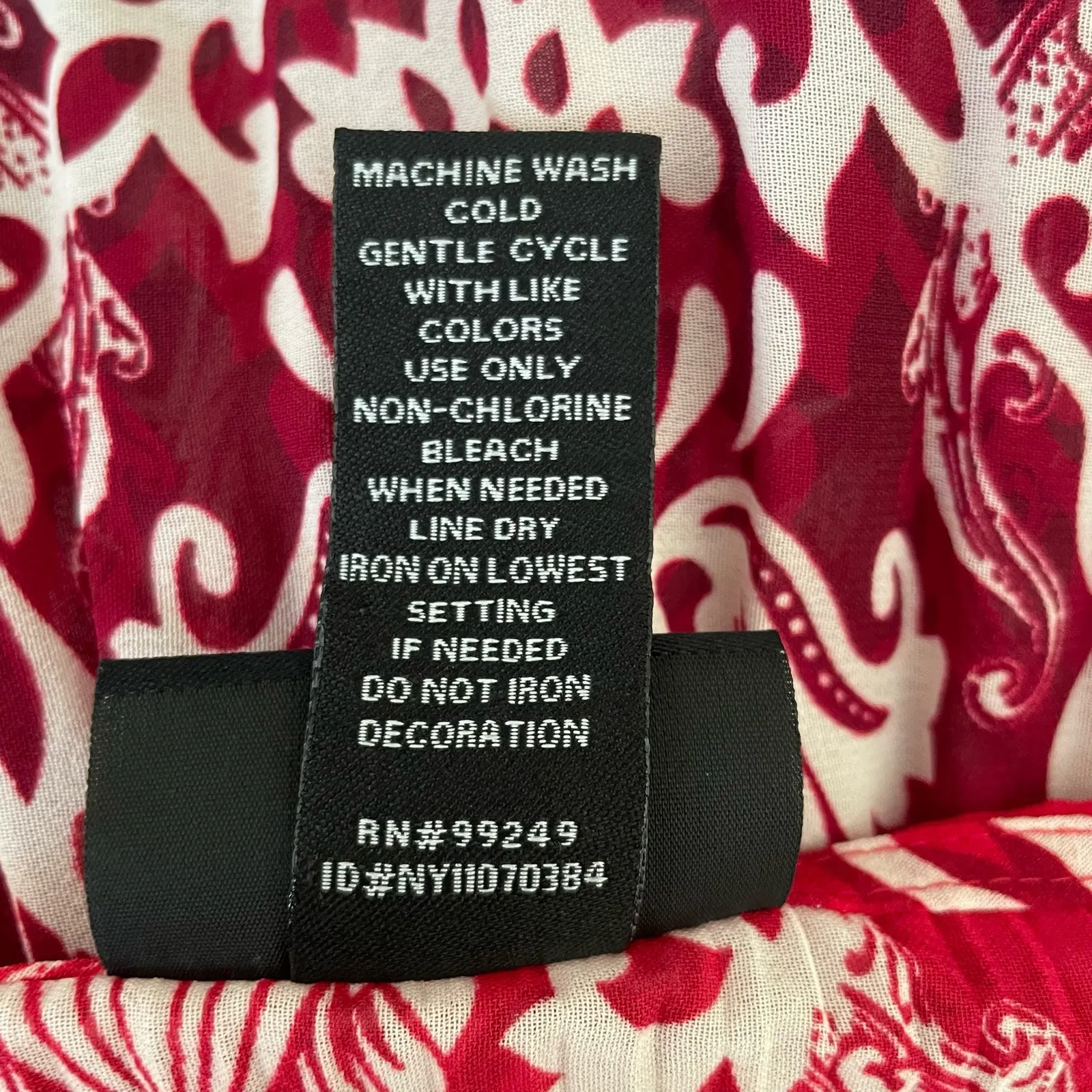 Maggie Barnes Women Top 3X Red Damask Print Crinkle Beaded Dressy Mature Office‎ - Image 8