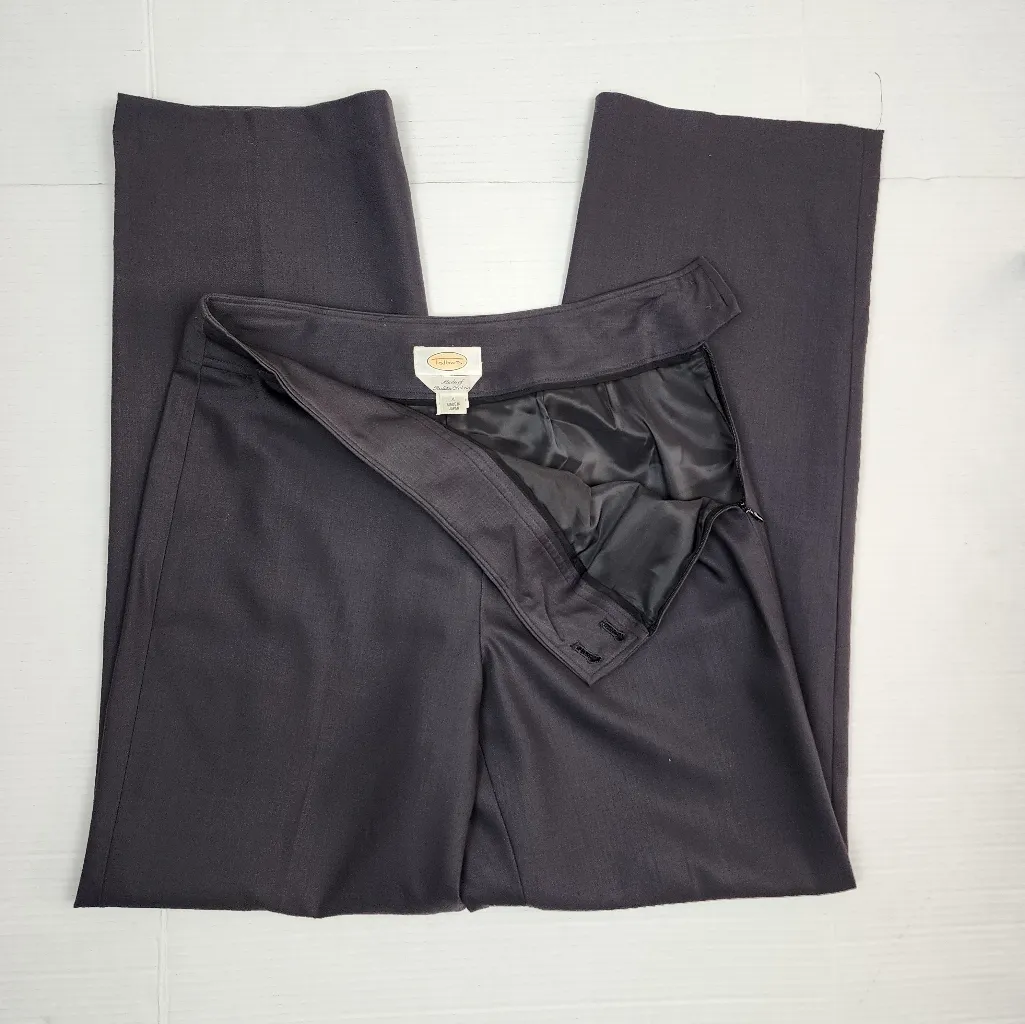 Talbots Wool Pants Grey Italian Fabric Size 4 - Image 8