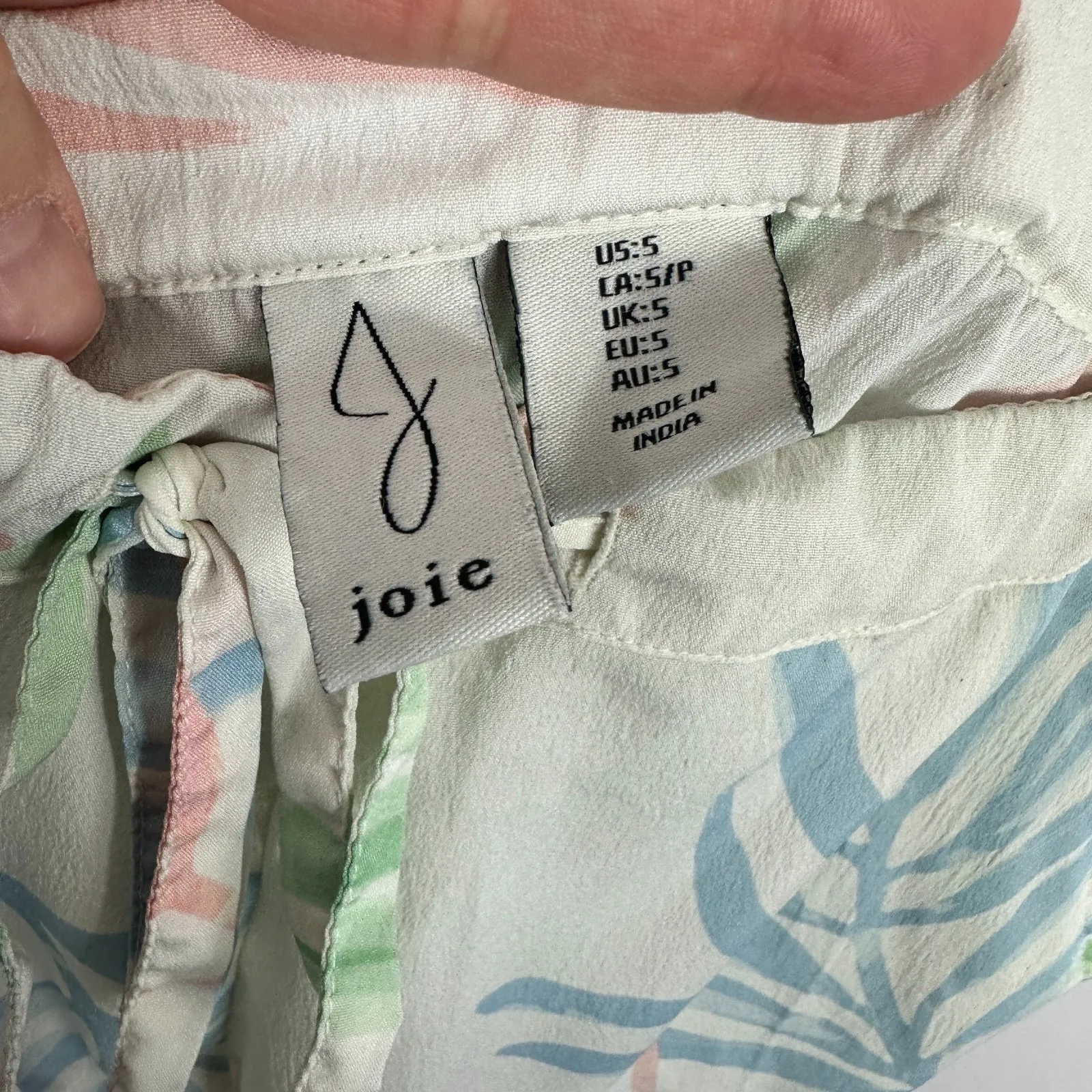 Joie Pastel Leaf Print Pajama Shorts Womens Small Summer Casual Lounge Resort - Image 3