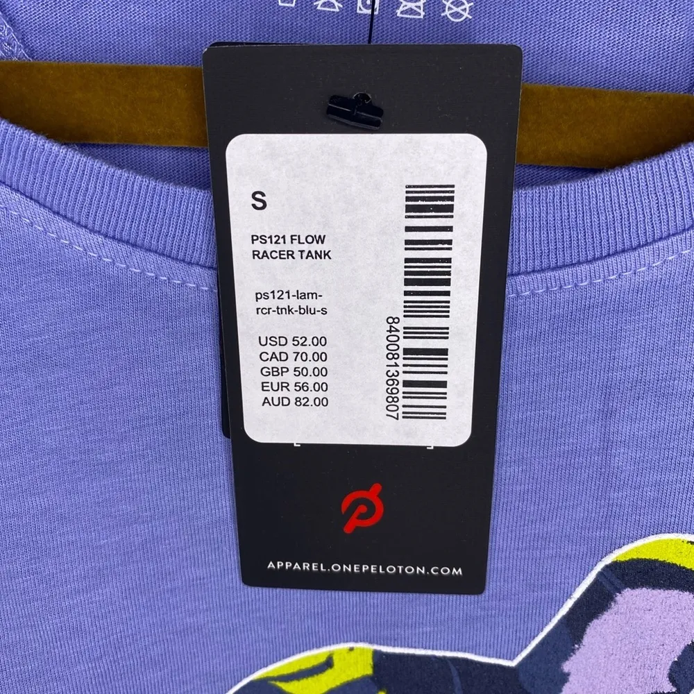 Peloton Purple Flower Racer Tank Top NWT - Image 5