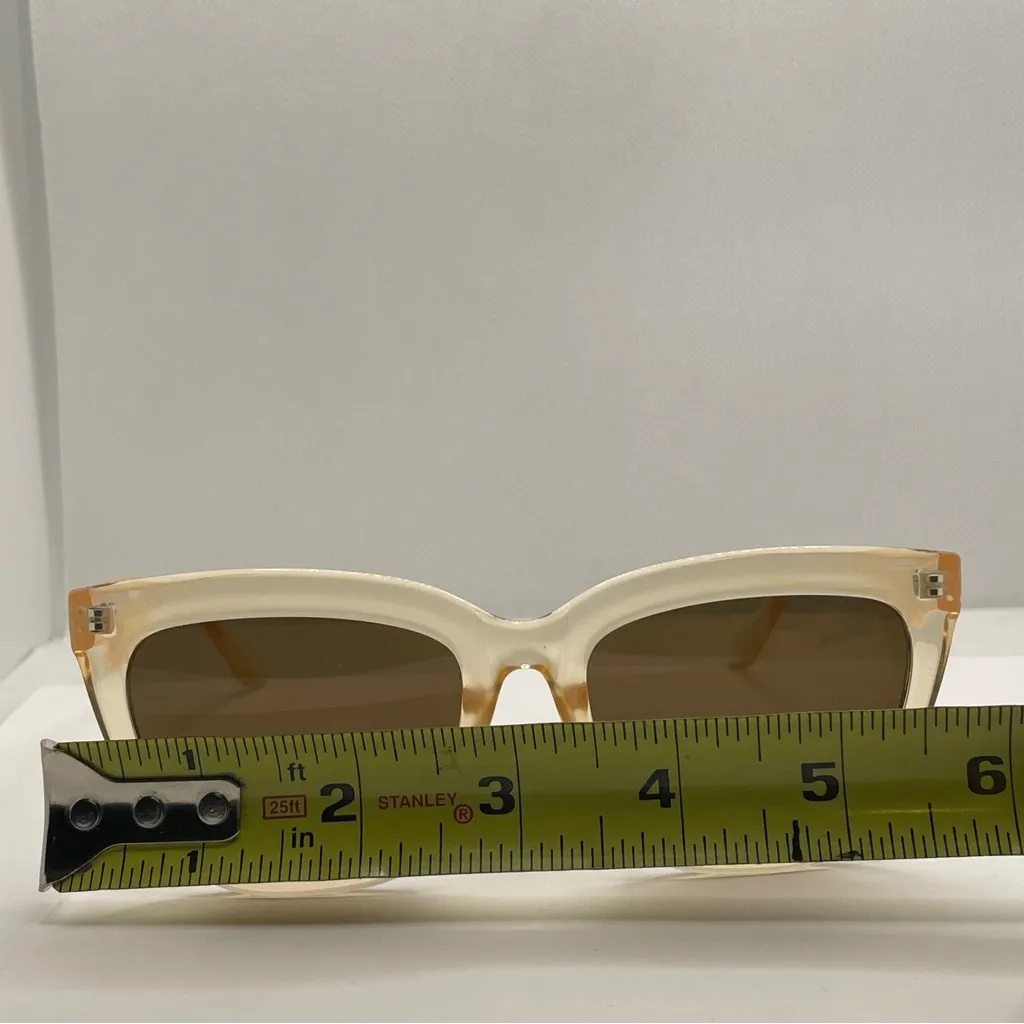 Retro Style Clear Orange Cat Eye‎ Oversized Sunglasses Tan - Image 6