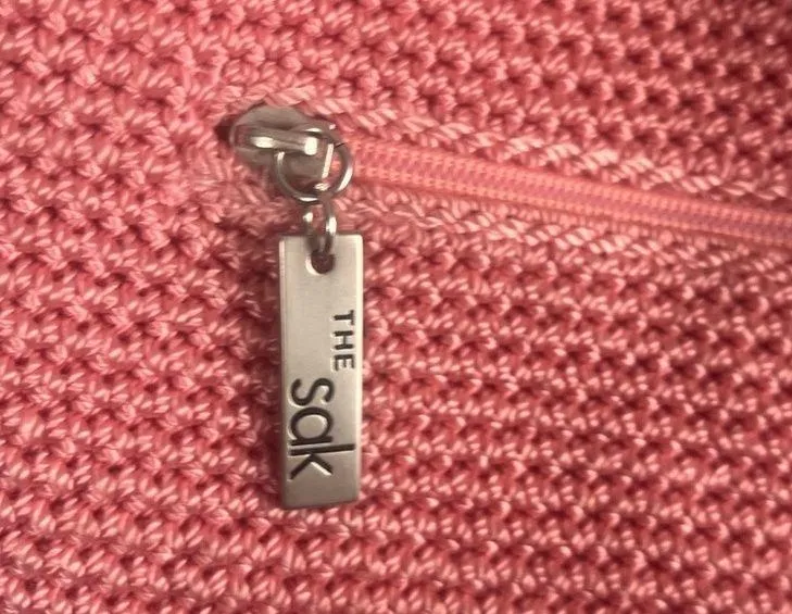 The Sak y2k Pink crochet bag shoulder bag fisherman boho beach knit - Image 3