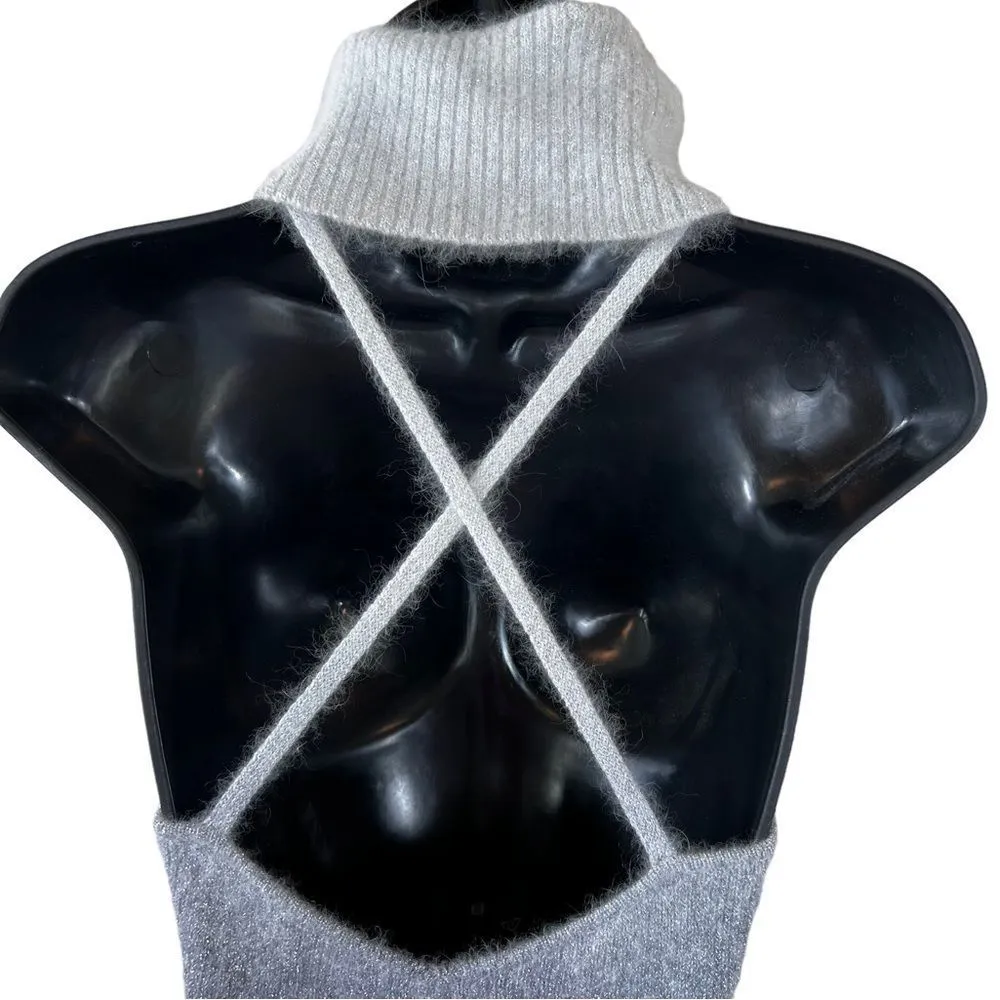 Bebe 90's RARE  metallic ombre angora sleeveless turtleneck sweater top - Image 11